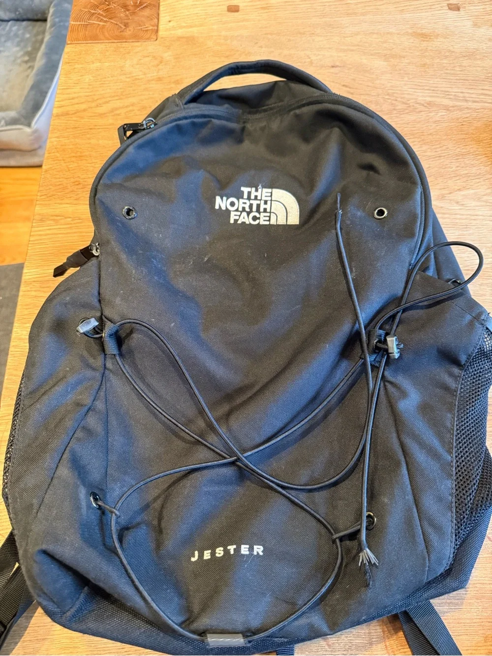 The North Face Jester Backpack in Black with Bungee Cord